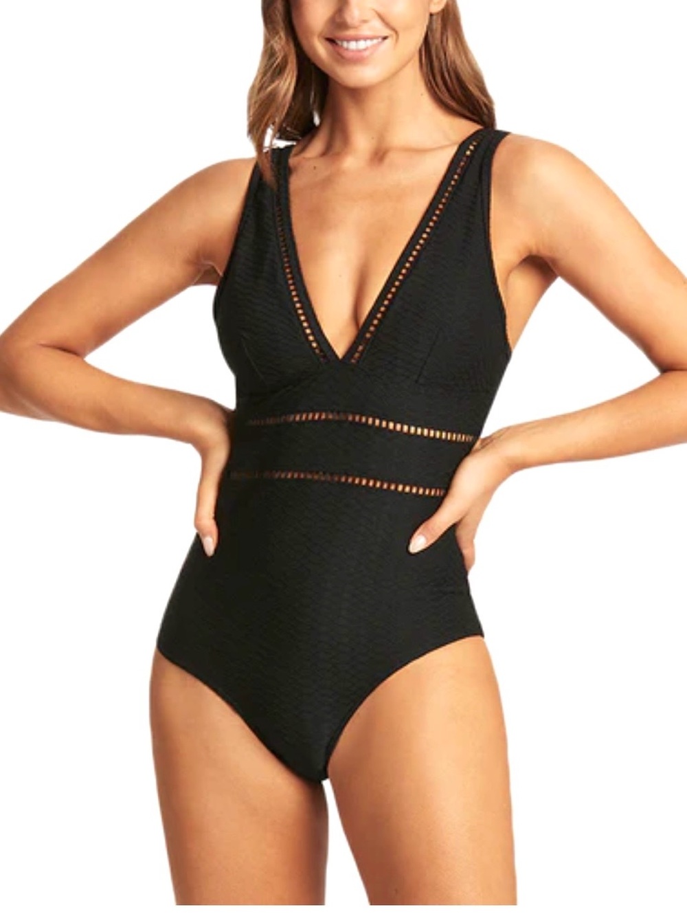 Seal Level Honeycomb Spliced One Piece Swimsuit 12